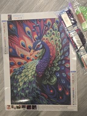 Peacock 30x40 ROUND diamonds Painting Kit New